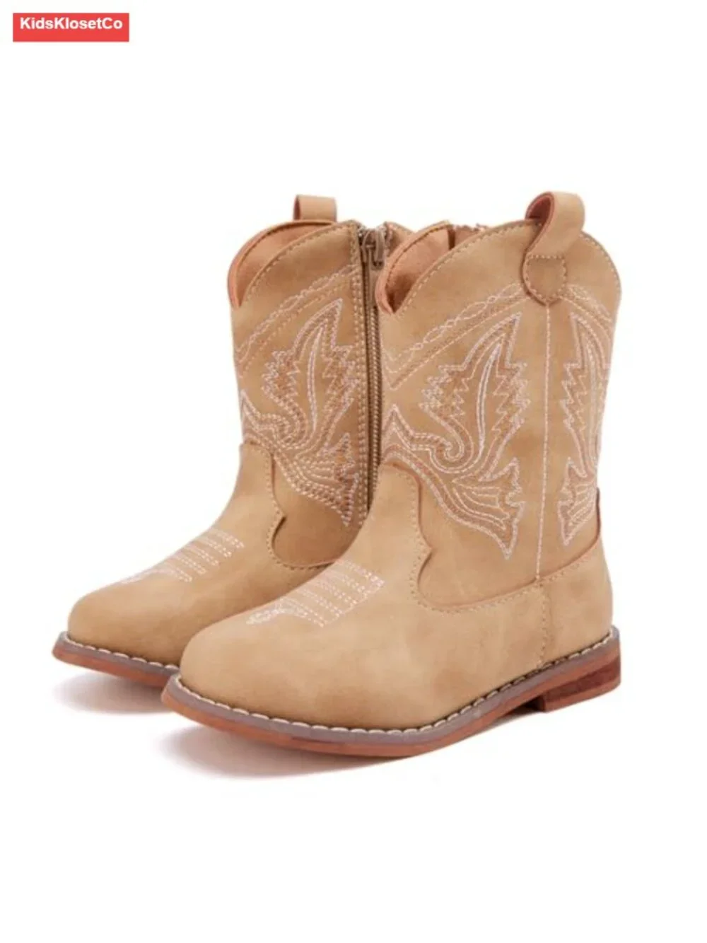 Toddler Cowboy Boots - Lightweight Western Boots with Side Zipper, Anti-Slip